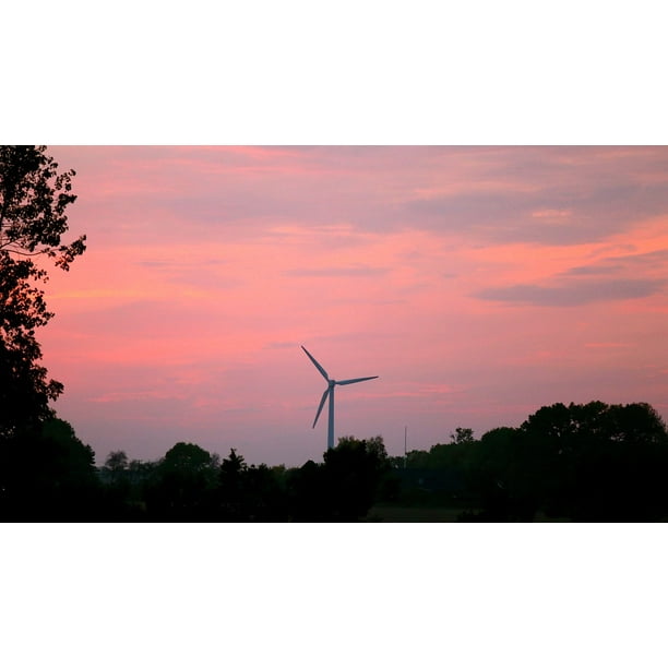 Drawstring Backpack Windmill Sunset Rucksack